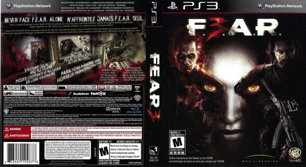 F.E.A.R. 3 - Sony PlayStation 3 (PS3) (Warner Bros. Entertainment - 1-2) video game collectible [Barcode 9325336106426] - Main Image 2