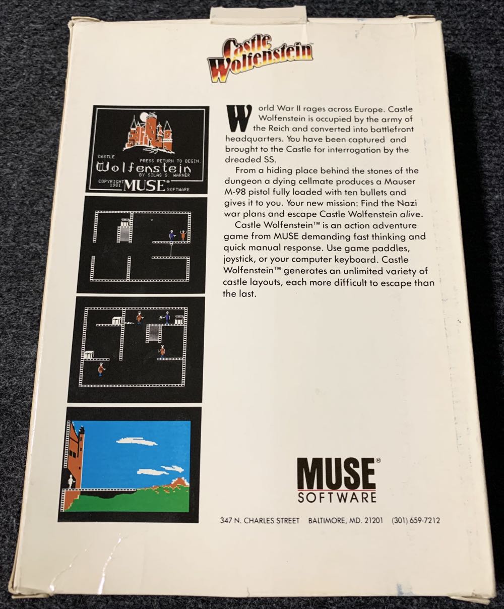 Castle Wolfenstein - Commodore 64 (Muse Software) video game collectible - Main Image 3