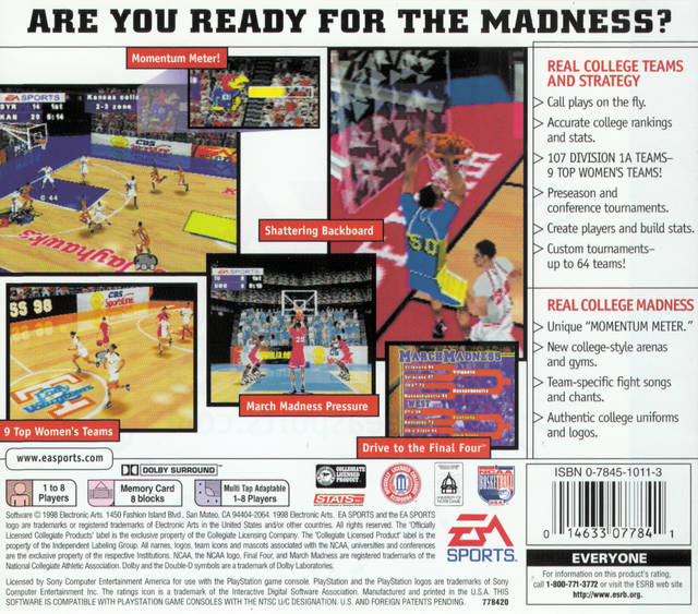 NCAA March Madness ’98 - Sony PlayStation (Ea Sports - 1-2) video game collectible - Main Image 2