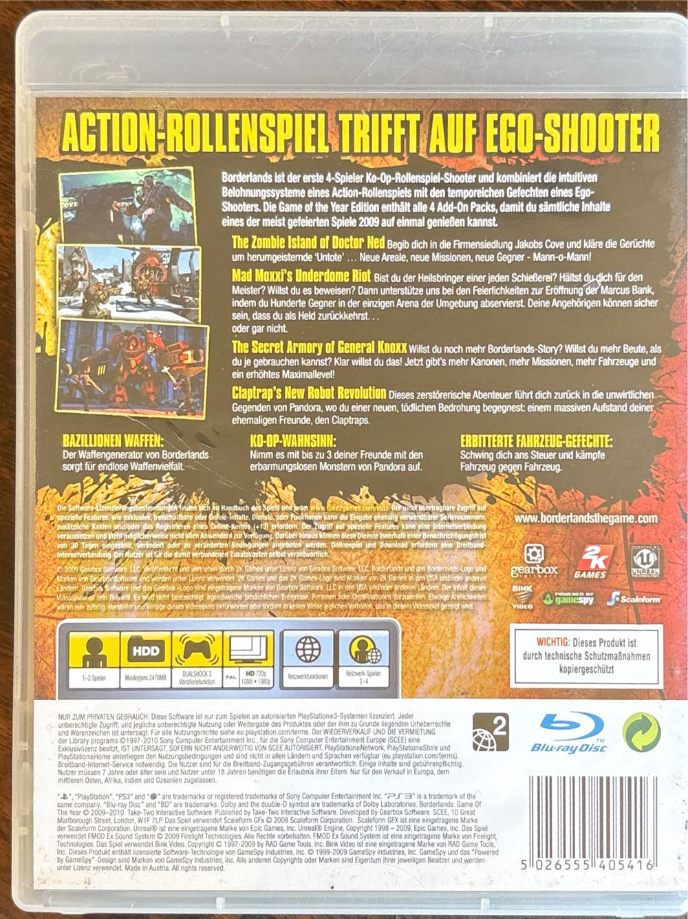 Borderlands - Game Of The Year Edition - Sony PlayStation 3 (PS3) (2K Games - 4) video game collectible [Barcode 5026555405416] - Main Image 2