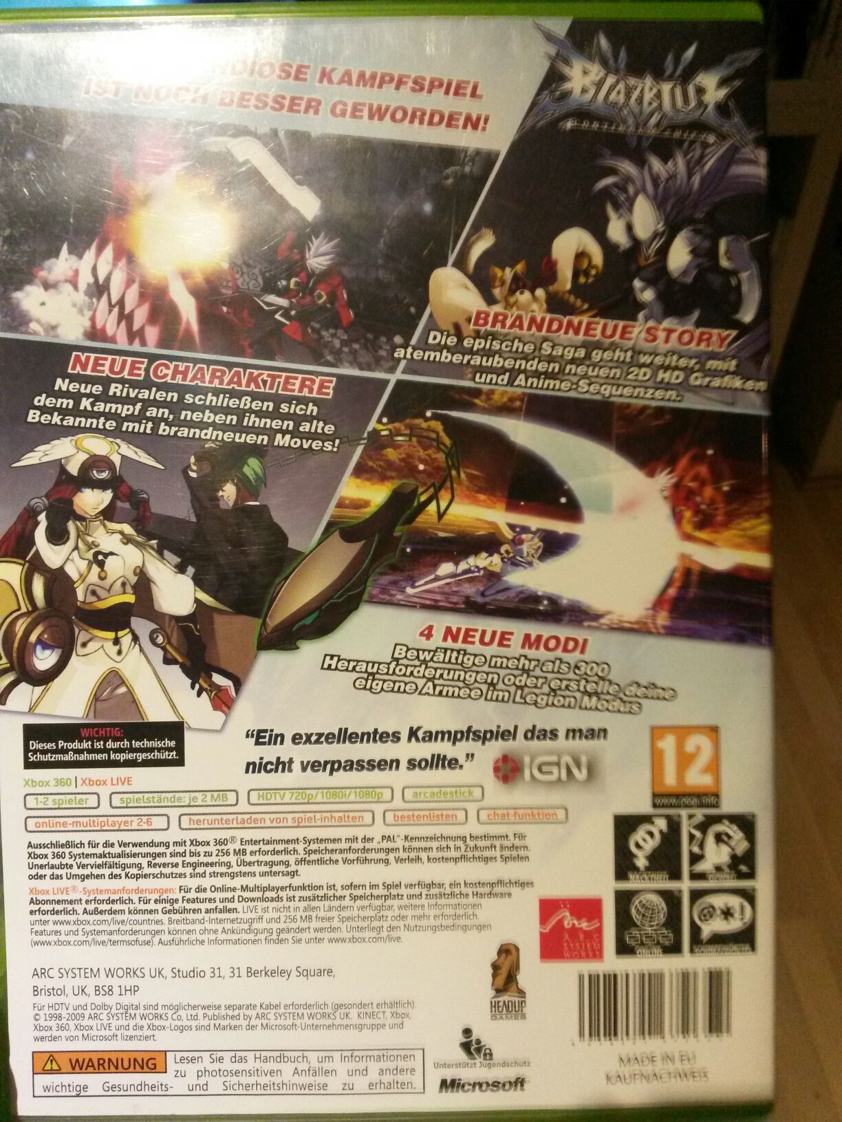 Blazblue Continuum Shift - Microsoft Xbox 360 video game collectible [Barcode 4018281672652] - Main Image 2