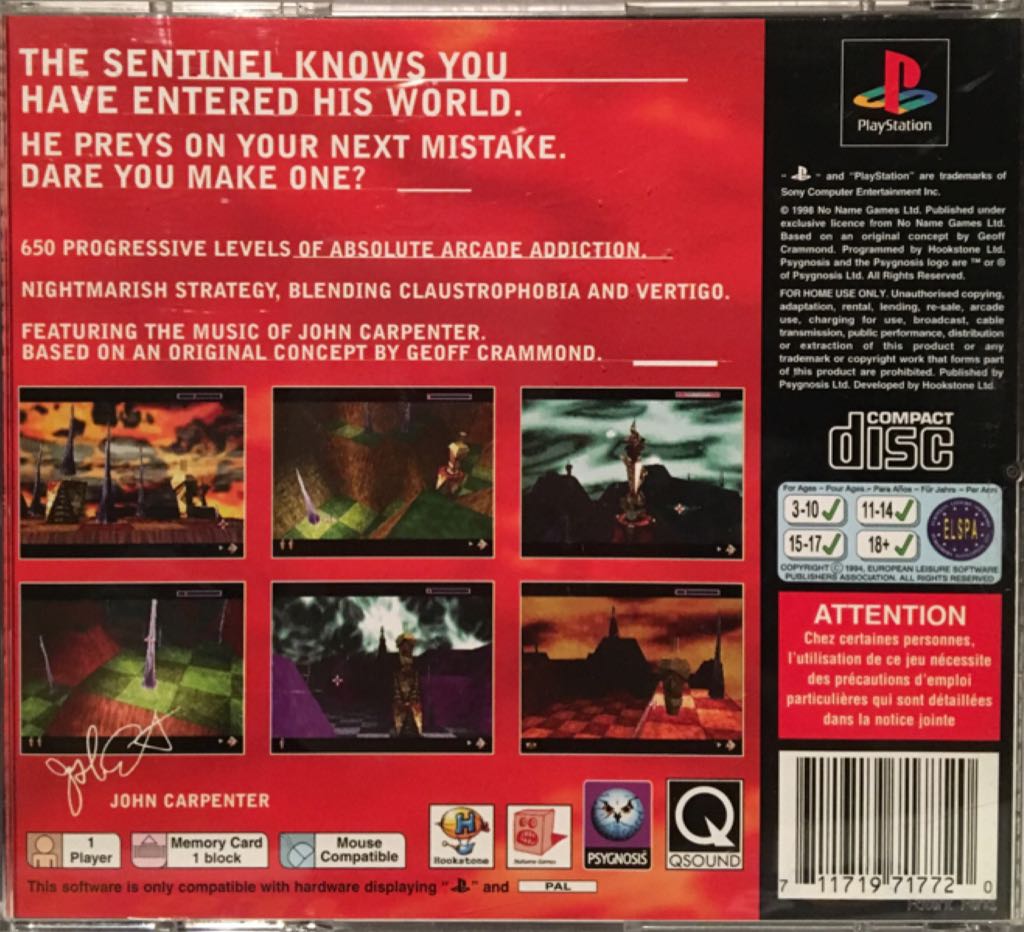 Sentinel Returns - Sony PlayStation (Psygnosis - 1) video game collectible - Main Image 2