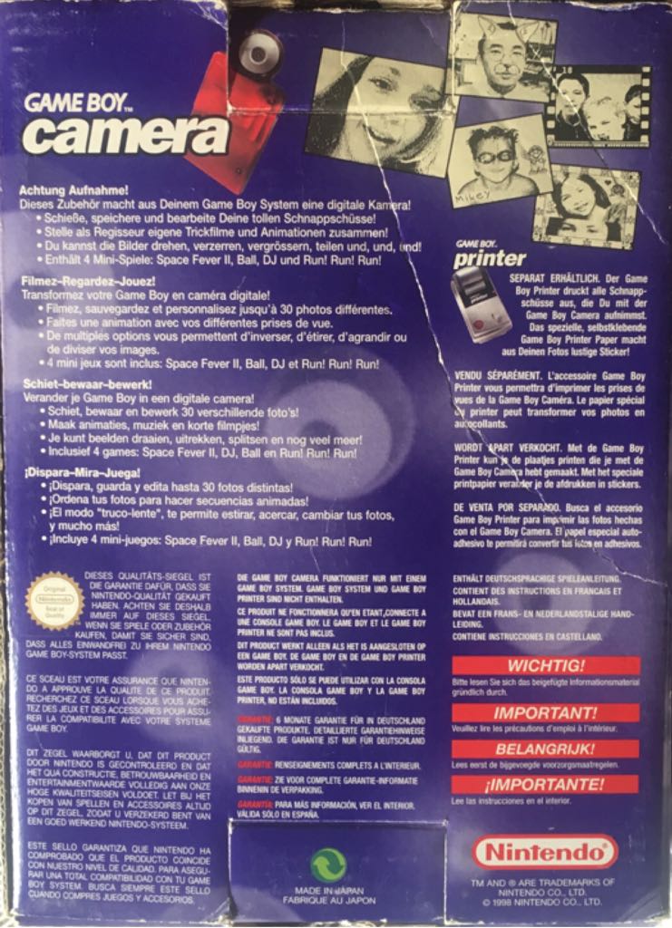 Game Boy Camera - GB - Nintendo Game Boy video game collectible [Barcode 045496450076] - Main Image 2
