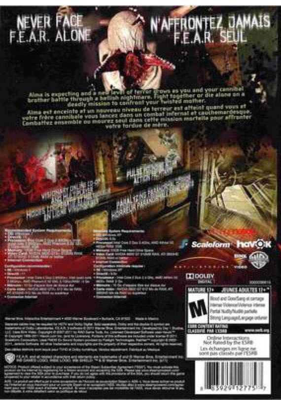 F.E.A.R. 3 - Sony PlayStation 3 (PS3) (WB Games Inc. - 2) video game collectible [Barcode 5051893055283] - Main Image 2