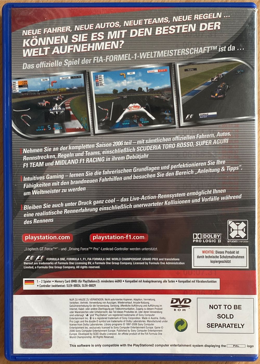 F1 06 - Sony PlayStation 2 (PS2) (Sony Computer Entertainement Europe - 1-2) video game collectible [Barcode 711719660484] - Main Image 2