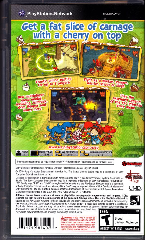 Fat Princess: Fistful of Cakes - Sony PlayStation Portable (PSP) (Sony Computer Entertainment Europe - 1) video game collectible [Barcode 711719874027] - Main Image 2