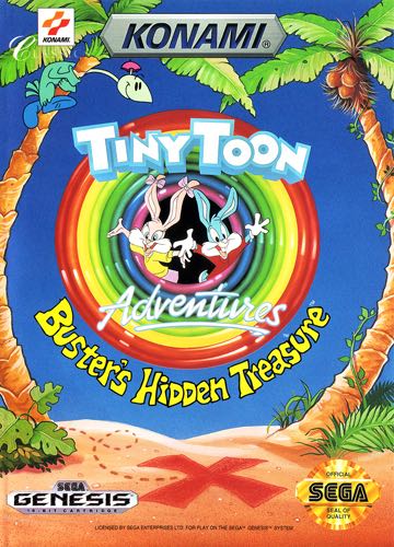 Tiny Toon Adventures: Buster’s Hidden Treasure(Majesco Re-release) - Sega Genesis (Mega Drive) (Konami - 1) video game collectible [Barcode 096427011507] - Main Image 1