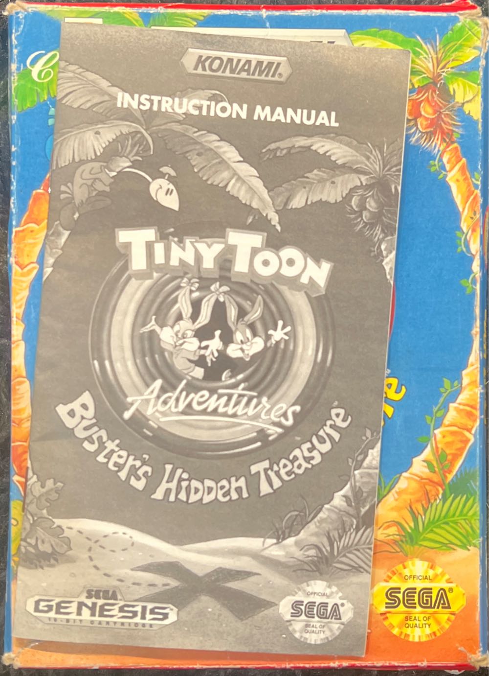 Tiny Toon Adventures: Buster’s Hidden Treasure(Majesco Re-release) - Sega Genesis (Mega Drive) (Konami - 1) video game collectible [Barcode 096427011507] - Main Image 3