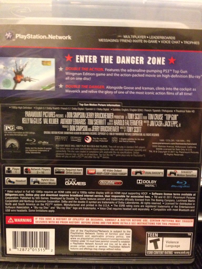 Top Gun Wingman Edition - Sony PlayStation 3 (PS3) (1) video game collectible - Main Image 2