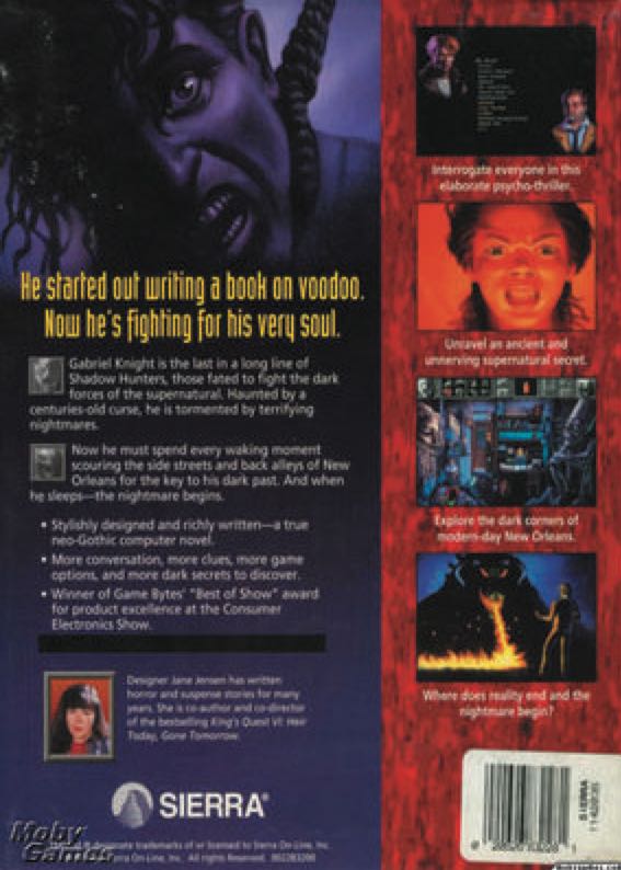 Gabriel Knight - PC (Sierra Entertainment - 1) video game collectible [Barcode 3348542057364] - Main Image 2