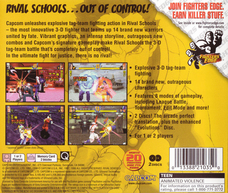 Rival Schools: United by Fate - Sony PlayStation (Capcom) video game collectible - Main Image 2