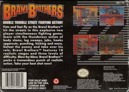 Brawl Brothers - Nintendo Super Nintendo Entertainment System (SNES) video game collectible - Main Image 2