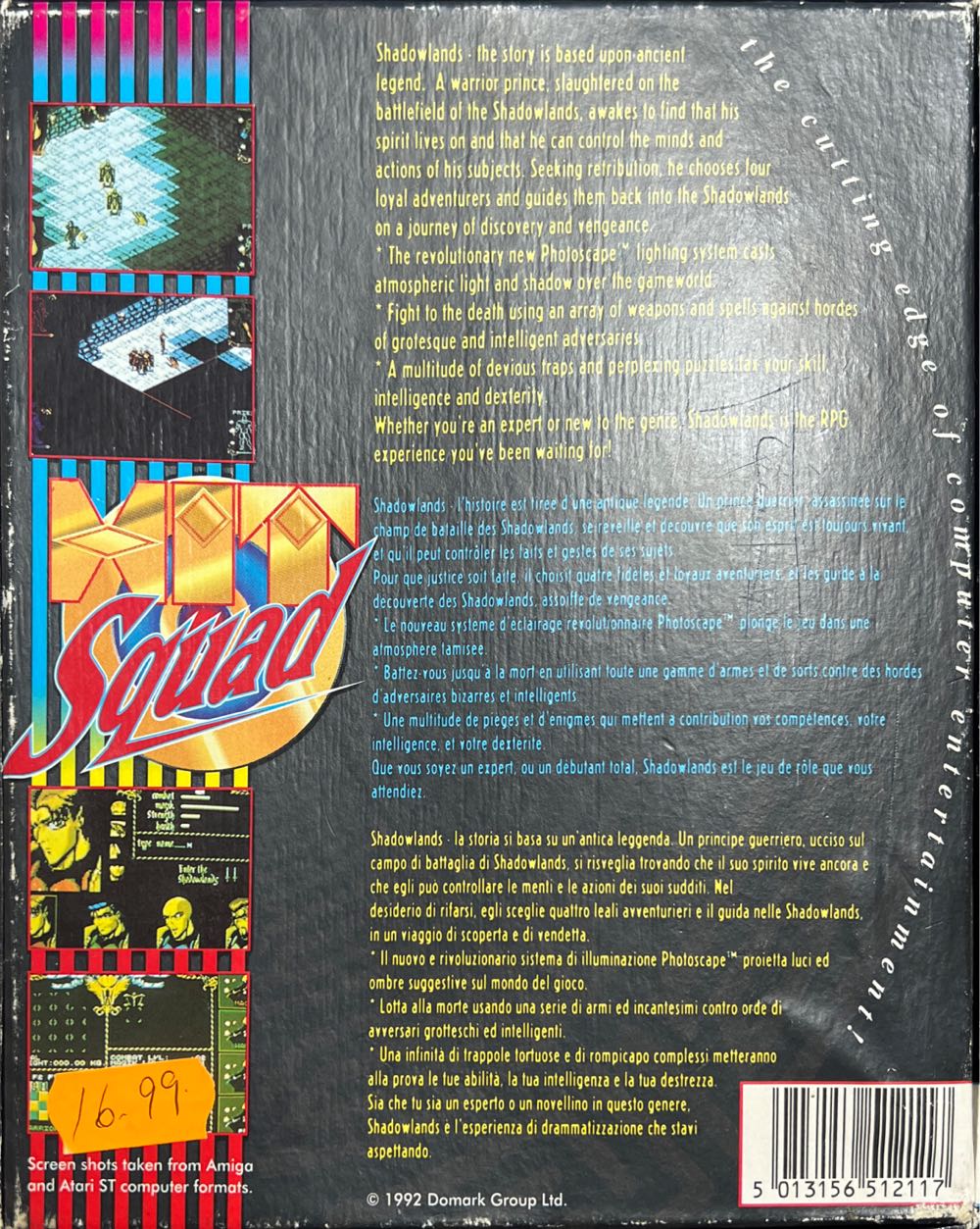 Shadowlands - Commodore Amiga video game collectible [Barcode 5013156512117] - Main Image 2