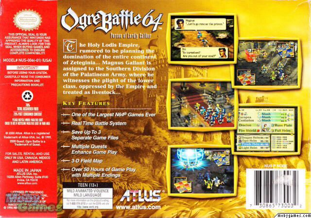 Ogre Battle 64: Person Of Lordly Caliber - Nintendo 64 (N64) video game collectible - Main Image 2