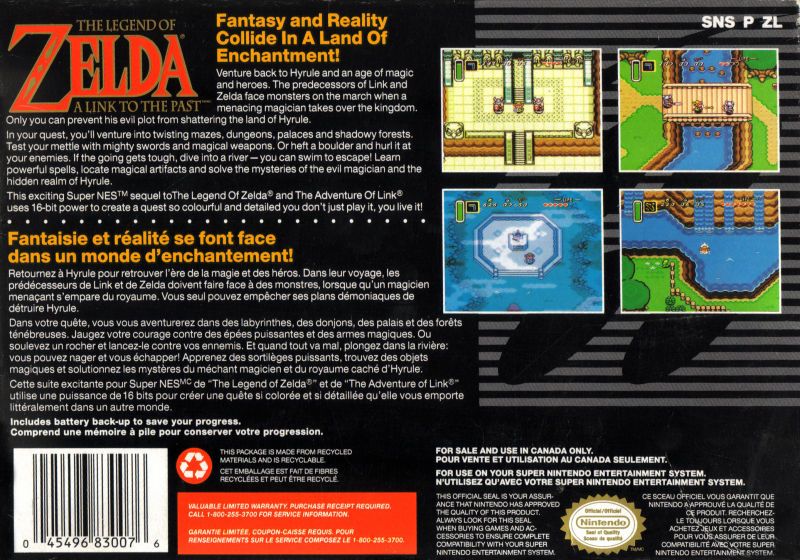 The Legend of Zelda : A Link To The Past - Nintendo Super Nintendo Entertainment System (SNES) (Nintendo - 1) video game collectible - Main Image 2