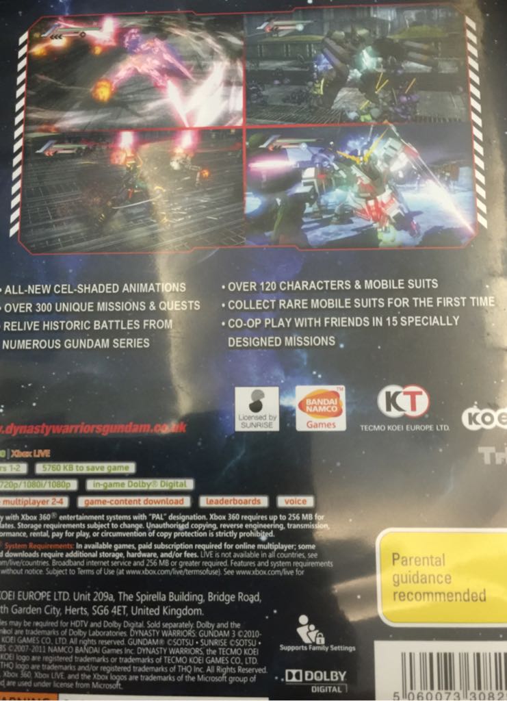 Dynasty Warriors Gundam 3 - Microsoft Xbox 360 (Koei - 1) video game collectible [Barcode 5060073308293] - Main Image 2
