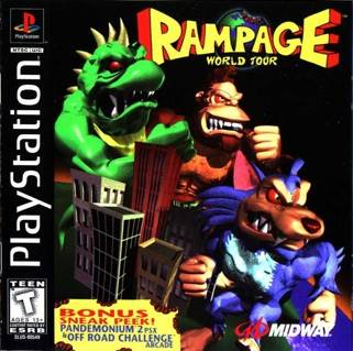 Rampage: World Tour - Sony PlayStation (Midway - 2) video game collectible [Barcode 031719267101] - Main Image 1
