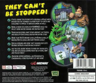 Rampage: World Tour - Sony PlayStation (Midway - 2) video game collectible [Barcode 031719267101] - Main Image 2