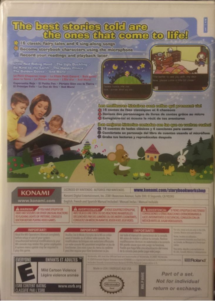 Storybook Workshop - Nintendo Wii (Konami Digital Entertainment Inc. - 1) video game collectible - Main Image 2