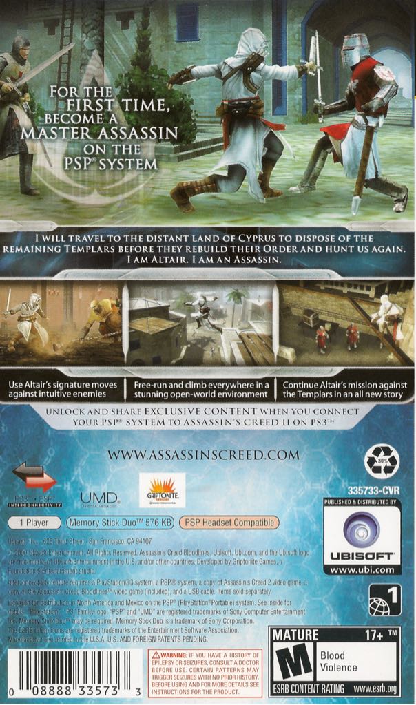 Assassin’s Creed: Bloodlines - Sony PlayStation Portable (PSP) (1) video game collectible [Barcode 3307211667624] - Main Image 2