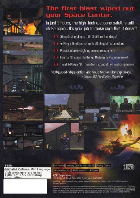 Winback Covert Operations - Sony PlayStation 2 (PS2) (Koei - 2) video game collectible [Barcode 040198001090] - Main Image 2