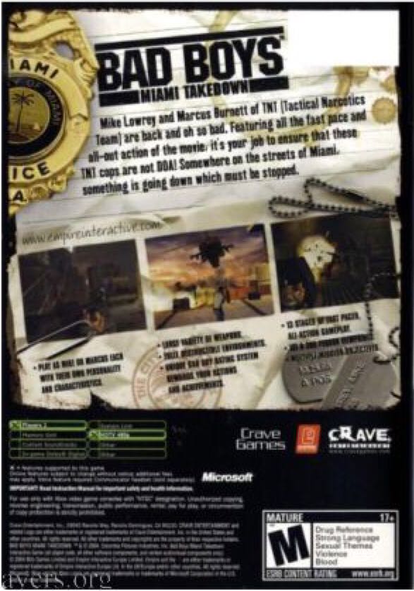 Bad Boys: Miami Takedown - Microsoft Xbox (Empire Interactive - 1) video game collectible [Barcode 650008499131] - Main Image 2