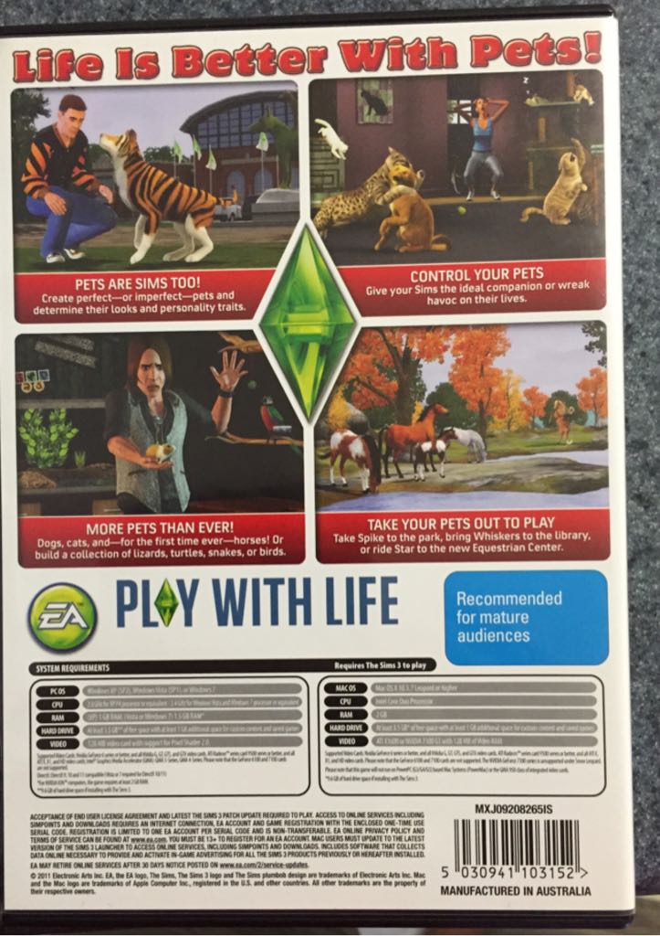 The Sims 3 Pets (Disc Only) - Sony PlayStation 3 (PS3) video game collectible - Main Image 2