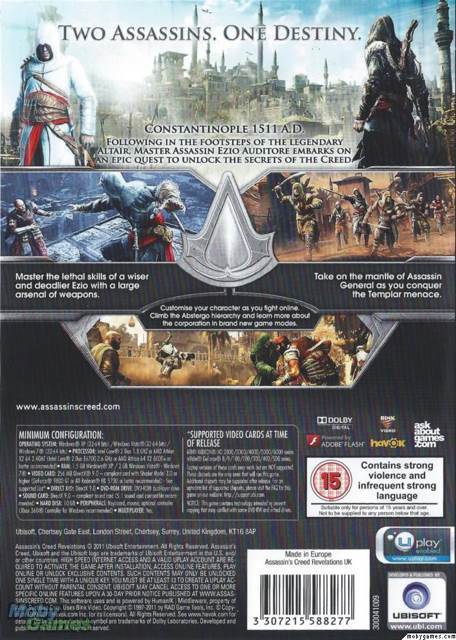 Assassin’s Creed: Revelations - Sony PlayStation 3 (PS3) (Ubisoft - 1) video game collectible [Barcode 008888346845] - Main Image 2