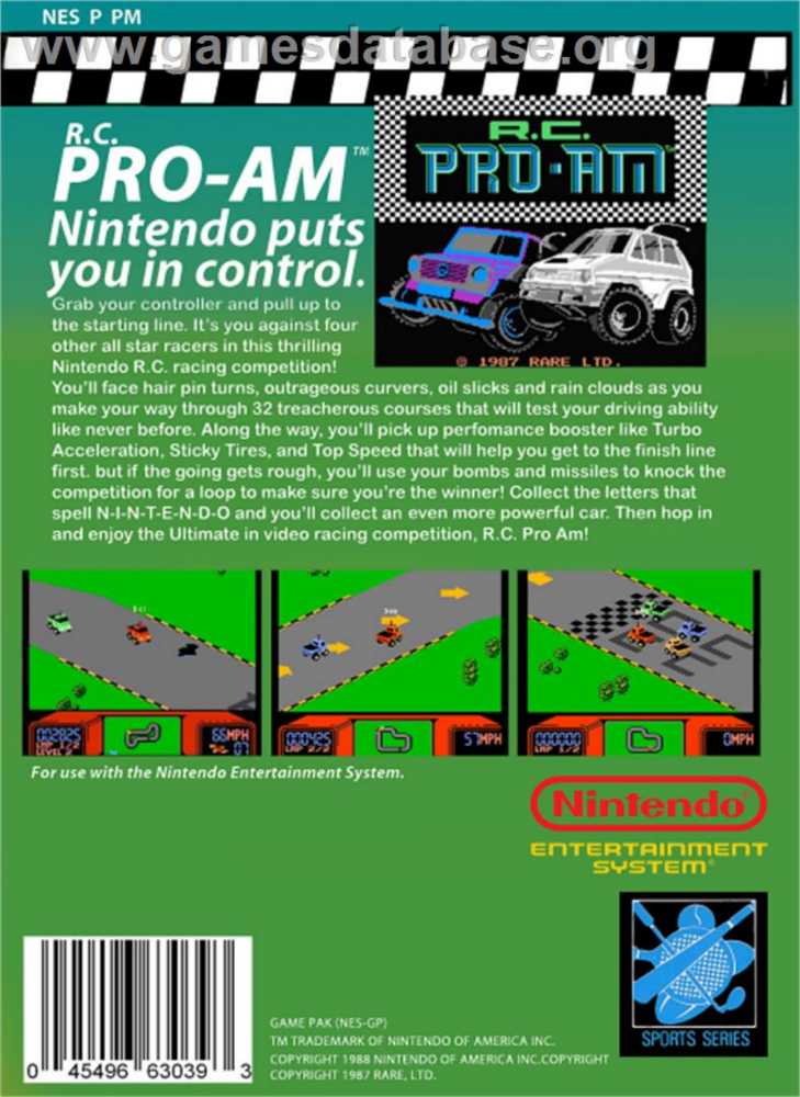RC Pro-Am - Nintendo Entertainment System (NES) (Nintendo - 1) video game collectible - Main Image 2