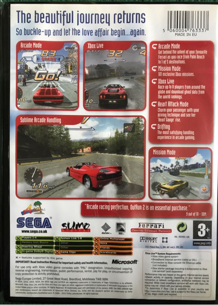 OutRun 2 - Microsoft Xbox (Sega - 4) video game collectible [Barcode 5060004763337] - Main Image 2