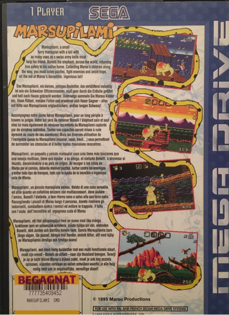 Marsupilami - Sega Mega Drive (Sega - 1) video game collectible [Barcode 4974365618414] - Main Image 2