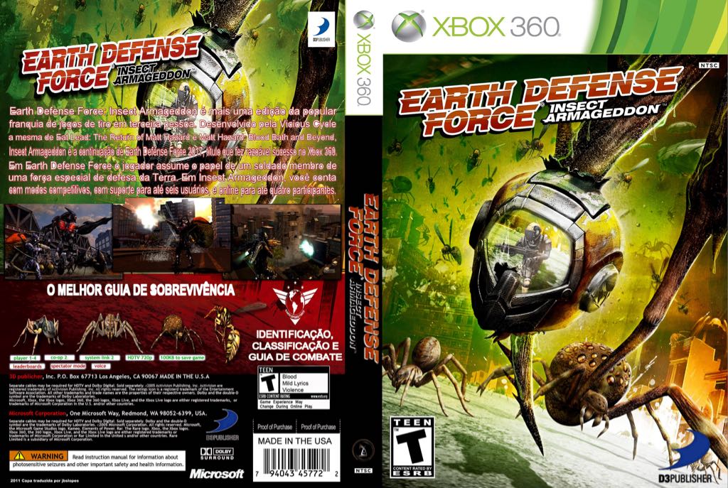 Earth Defense Force: Insect Armageddon - Microsoft Xbox 360 (D3 Publisher - 1-2) video game collectible [Barcode 879278212084] - Main Image 2