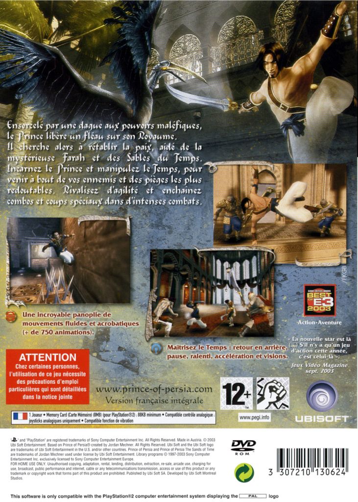 Prince of Persia : Les Sables du Temps - Sony PlayStation 2 (PS2) (Ubisoft - 1) video game collectible [Barcode 3307210130624] - Main Image 2