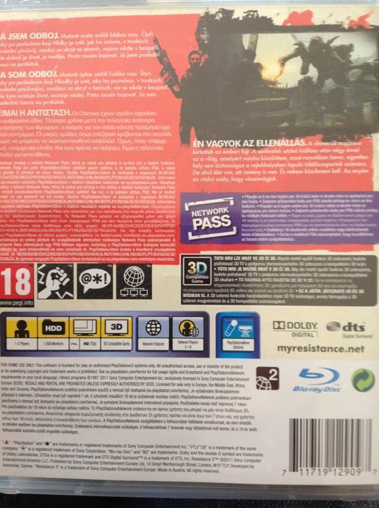 Resistance 3 - Sony PlayStation 3 (PS3) (1) video game collectible [Barcode 711719129097] - Main Image 2