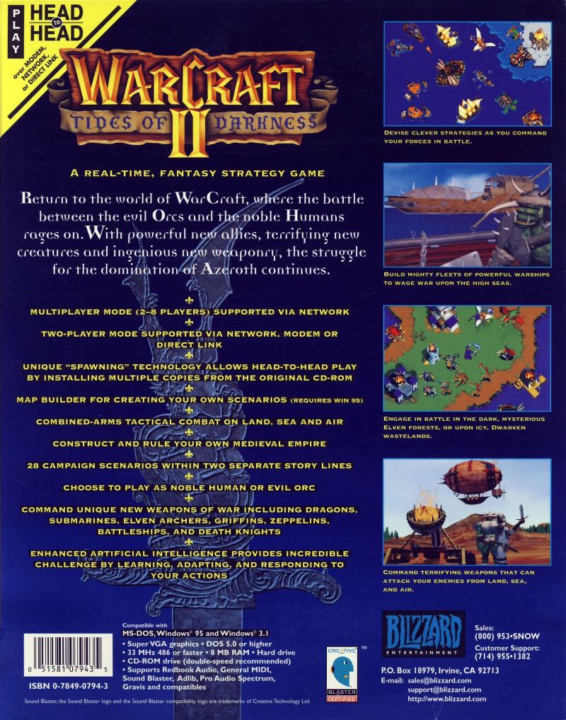 Warcraft II Tides Of Darkness - PC (Blizzard Entertainment - 1) video game collectible [Barcode 051581080288] - Main Image 2