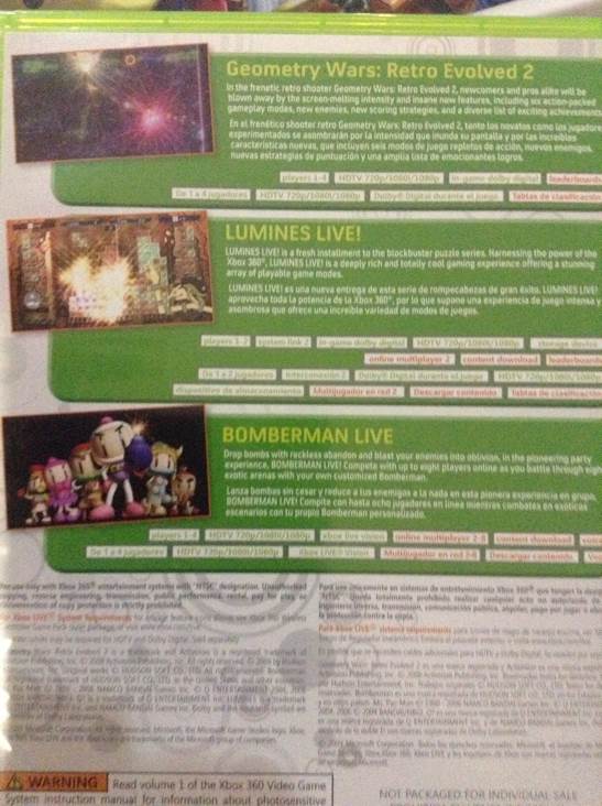 Xbox Live Arcade Game Pack - Microsoft Xbox 360 video game collectible - Main Image 2