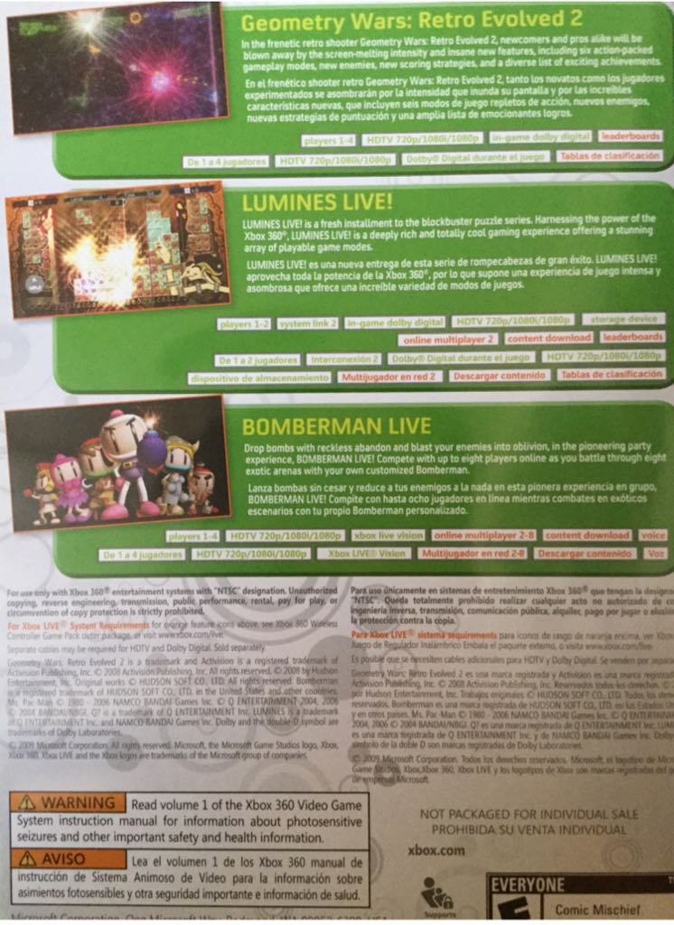 Xbox Live Arcade Game Pack - Microsoft Xbox 360 video game collectible - Main Image 2