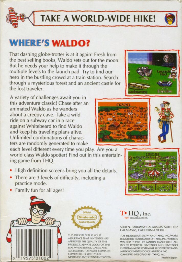 Where’s Waldo - Nintendo Entertainment System (NES) (THQ - 1) video game collectible - Main Image 2