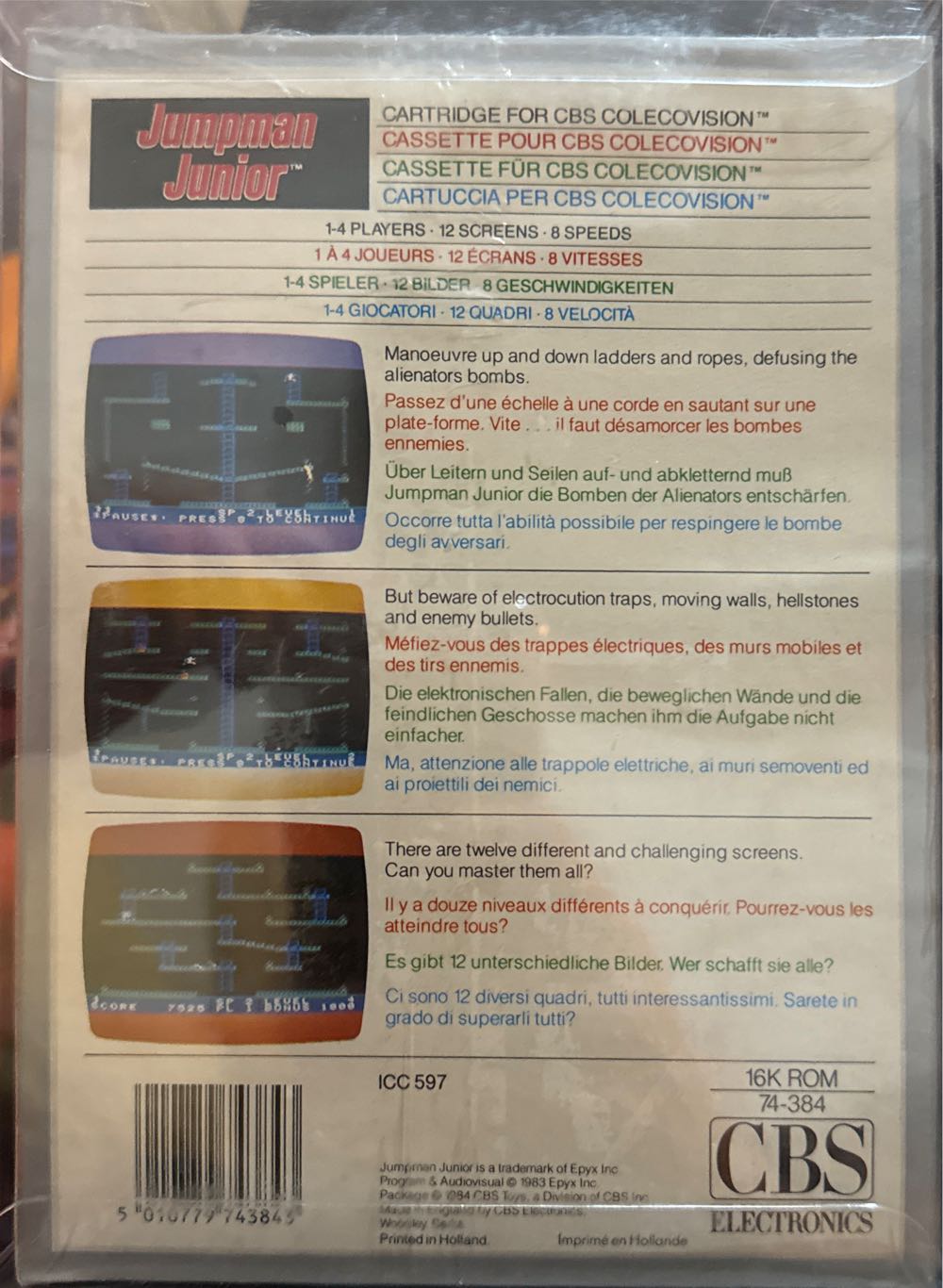 Jumpman Junior - Colecovision video game collectible - Main Image 2