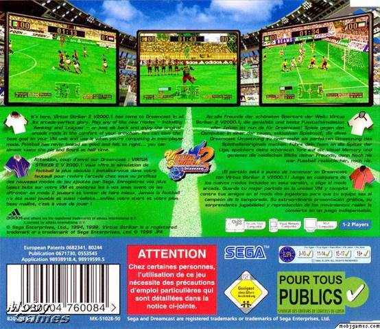 Virtua Striker 2 : Ver. 2000.1 - Sega Dreamcast (Sega - 2) video game collectible [Barcode 5060004760084] - Main Image 2