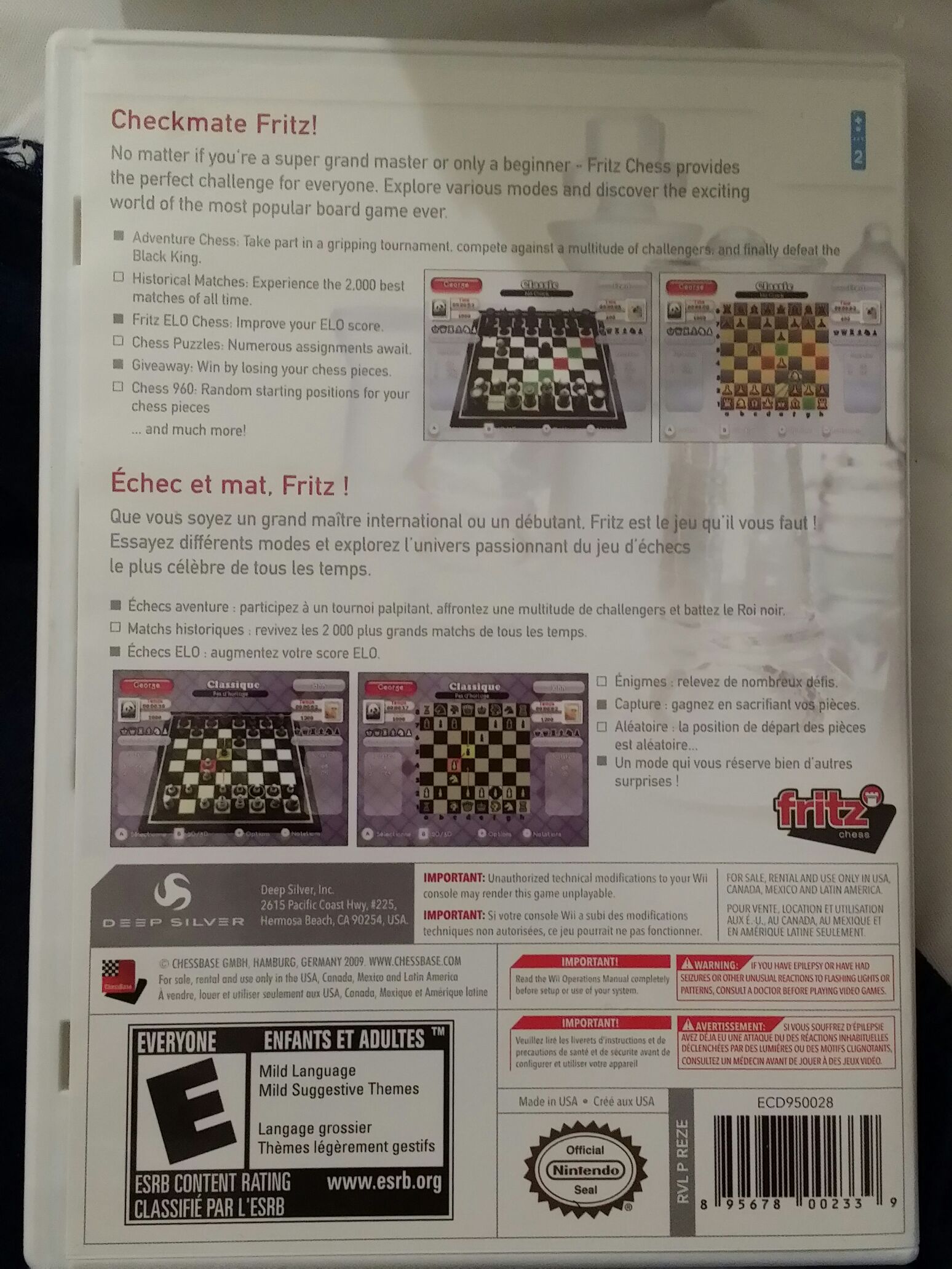 Fritz Chess - Nintendo Wii video game collectible - Main Image 2