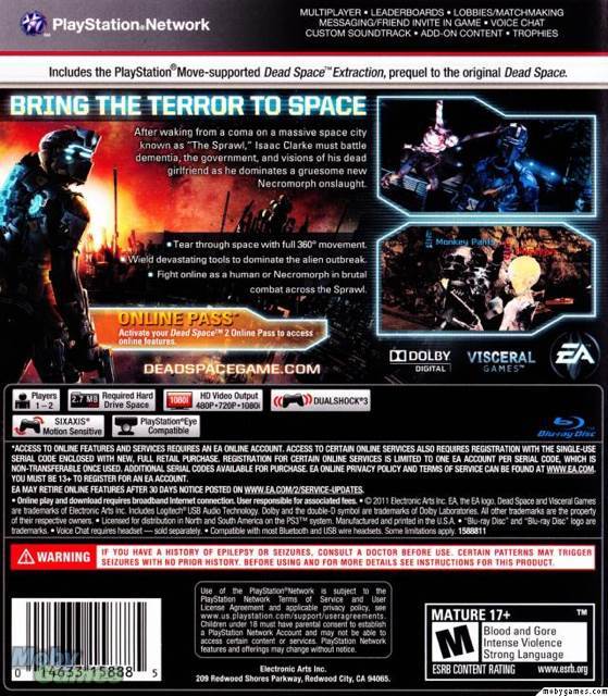 Dead Space 2 - Sony PlayStation 3 (PS3) (Electronic Arts - 1) video game collectible [Barcode 014633158885] - Main Image 2