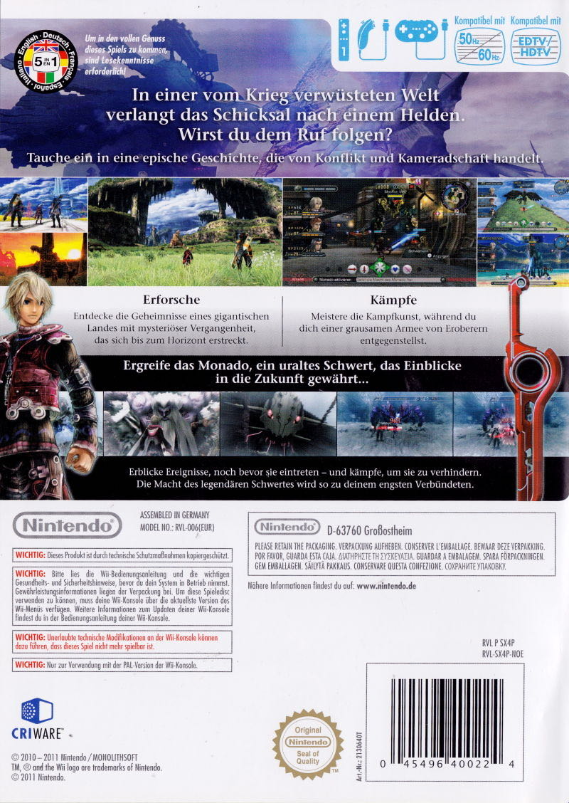 Xenoblade Chronicles - Nintendo Wii (Nintendo - 1) video game collectible [Barcode 045496400224] - Main Image 2