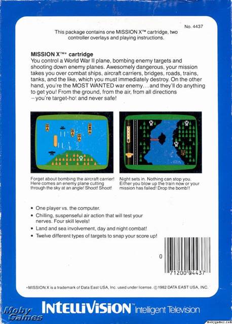 Mission X - Intellivision (Intellivision - 1) video game collectible [Barcode 071200044378] - Main Image 2