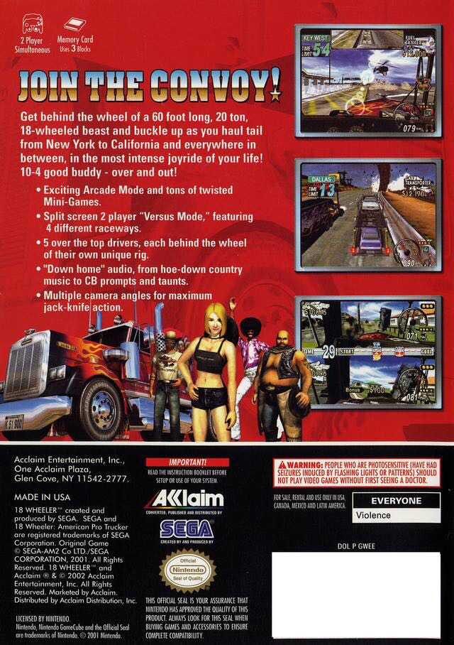 18 Wheeler: American Pro Trucker - Nintendo GameCube (Acclaim Entertainment Inc. - 2) video game collectible - Main Image 2