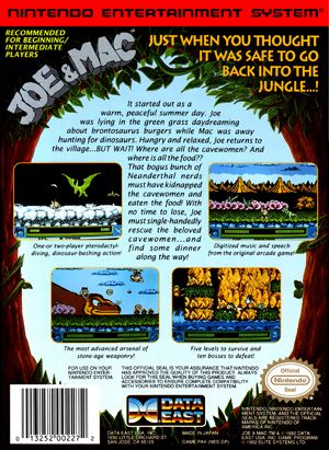 Joe & Mac (Cart Only) - Nintendo Entertainment System (NES) (Data East - 1) video game collectible [Barcode 013252002272] - Main Image 2
