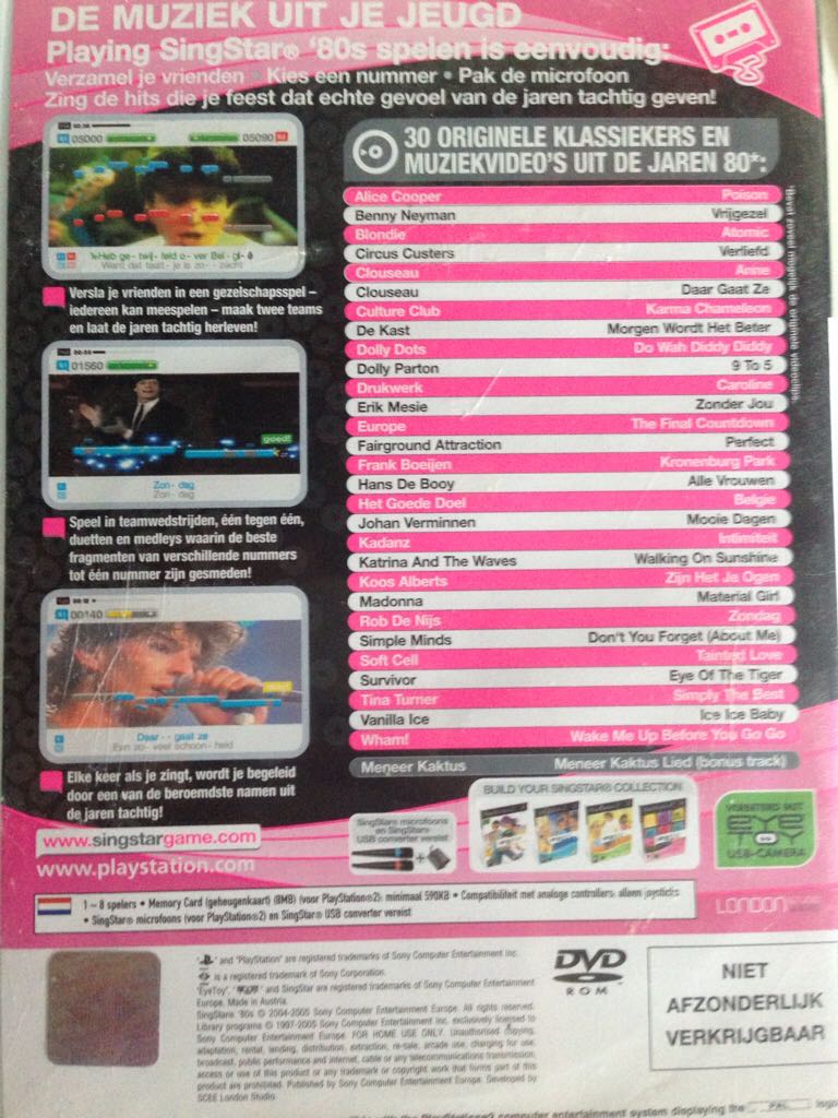 Singstar 80’s - Sony PlayStation 2 (PS2) (London Studio) video game collectible - Main Image 2