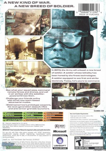 Ghost Recon Advanced Warfighter - Microsoft Xbox Live (Ubisoft - 1) video game collectible [Barcode 3307210193445] - Main Image 2