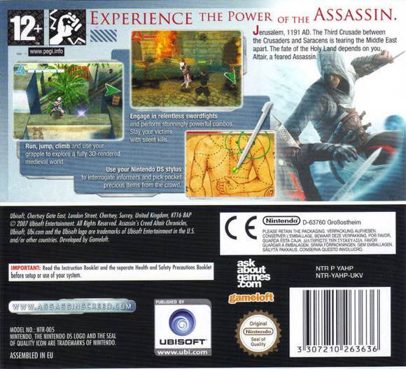 Assassin’s Creed: Altaïr’s Chronicles - Nintendo DS (Ubisoft - 1) video game collectible [Barcode 008888163398] - Main Image 2