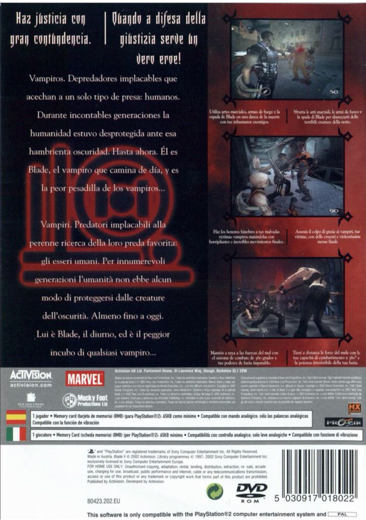 Blade II - Sony PlayStation 2 (PS2) (Activision - 1) video game collectible [Barcode 5030917017711] - Main Image 2